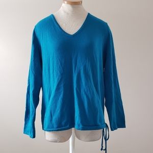 Chicos Deep Water blue Saturday sweater Sz 2 L Xl